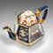 Antike englische viktorianische Keramik Teekanne mit Imari Muster, 1900 6