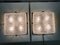 Quadratische Wandlampen aus Chrom Struktur & Glas von WKR, 1960er, 2er Set 7
