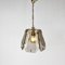 French Brass and Smoked Glass Hall Pendant Light, 1970s 8