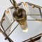 French Brass and Smoked Glass Hall Pendant Light, 1970s 3