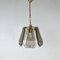French Brass and Smoked Glass Hall Pendant Light, 1970s 2