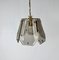 French Brass and Smoked Glass Hall Pendant Light, 1970s 4