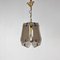 French Brass and Smoked Glass Pendant Lamp, 1970s 3