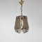 French Brass and Smoked Glass Pendant Lamp, 1970s, Image 3