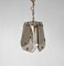 French Brass and Smoked Glass Pendant Lamp, 1970s, Image 5