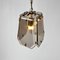 French Brass and Smoked Glass Pendant Lamp, 1970s 2