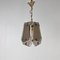 French Brass and Smoked Glass Pendant Lamp, 1970s, Image 1