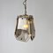 French Brass and Smoked Glass Pendant Lamp, 1970s 4