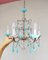 Italian Roof Spider Opalina Blue Chandelier, 1920s 5