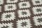 Alfombra Dhurrie Kilim marrón de tejido plano de lana hecha a mano, década de 2000, Imagen 5