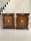 Antique Victorian Inlaid Burr Walnut and Porcelain Mounted Pier Cabinets, 1860, Set of 2 2