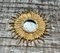 Vintage Italian Sun Mirror in Golden Resin with Witch Eye, 1960s 1