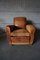 French Cognac Leather Club Chair, 1940s 6