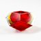 Diamond-Shaped Murano Faceted Glass Sommerso Ashtray attributed to Flavio Poli for Seguso, Italy, 1960s 3