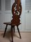 19th Century Swiss Black Forest Hand Carved Oak Side Chair with Standing Lion 12
