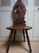 19th Century Swiss Black Forest Hand Carved Oak Side Chair with Standing Lion, Image 1