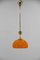 Orange Glass and Brass Pendant, 1980s 2