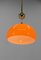 Lampada a sospensione in vetro arancione e ottone, anni '80, Immagine 7