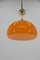 Orange Glass and Brass Pendant, 1980s, Image 5