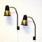 Norwegian Brass and Black Metal Wall Lamp by Ra-Gla, 1960s, Set of 2 5
