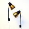 Norwegian Brass and Black Metal Wall Lamp by Ra-Gla, 1960s, Set of 2 4