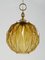Pendant Light in Facetted Amber Glass by Targetti Stankey, Italy, 1980s 7