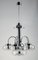 Lámpara de araña de cristal de Murano y metal cromado, años 70, Imagen 1