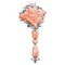 Gold and Silver Brooch/Pendant in Coral with Diamonds, 1950s 1