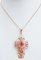 Rose Gold and Silver Cross Pendant in Coral with Diamonds and Sapphires, 1950s 4