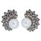 Ohrringe aus 18 Karat Roségold & Silber mit Perlen und Diamanten, 1960er 1