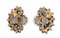 18 Karat Rose Gold and Silver Earrings with Pearls and Diamonds, 1960s, Set of 2 3