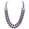 Gold and Silver Necklace with Amethysts and Diamonds, 1970s, Image 1