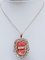 14 Karat Rose Gold and Silver Pendant with Coral and Diamonds, 1950s 4