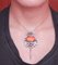 Rose Gold and Silver Pendant with Coral and Sapphires, 1960s, Image 6