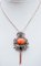 Rose Gold and Silver Pendant with Coral and Sapphires, 1960s 2