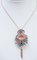Rose Gold and Silver Pendant with Coral and Sapphires, 1960s 4