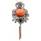 Rose Gold and Silver Pendant with Coral and Sapphires, 1960s, Image 1