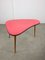 Mesa infantil italiana Mid-Century ovalada en rojo, Imagen 4