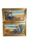 Marine Landscapes with Fishermen, 1920s, Oil on Canvas Paintings, Framed, Set of 2 1
