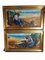 Paisajes marinos con pescadores, años 20, pinturas al óleo sobre lienzo, enmarcado, Juego de 2, Imagen 2