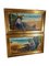 Paesaggi marini con pescatori, anni '20, Dipinti a olio su tela, con cornice, set di 2, Immagine 4