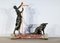 Art Deco Figur mit Hunden, Anfang 1900, Skulptur aus Regula & Marmor 22