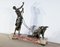 Art Deco Figure with Dogs, Early 1900s, Sculpture in Regula & Marble, Image 3