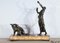 Art Deco Figure with Dogs, Early 1900s, Sculpture in Regula & Marble, Image 21