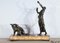 Figurine Art Déco avec Chiens, Début des Années 1900, Sculpture en Regula & Marbre 21