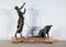 Figurine Art Déco avec Chiens, Début des Années 1900, Sculpture en Regula & Marbre 23