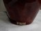 Lampada da tavolo vintage con base in ceramica marrone e paralume in tessuto marrone e nero con fiori colorati, anni '80, Immagine 6