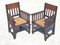 Turned Oak and Rope Dining Chairs and Armchairs, 1940s, Set of 7, Image 7
