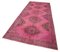 Anatolian Pink Hand Knotted Overdyed Runner Rug, 1960s 3