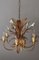Calla-Lily Chandelier in Gold, 1970s 8
